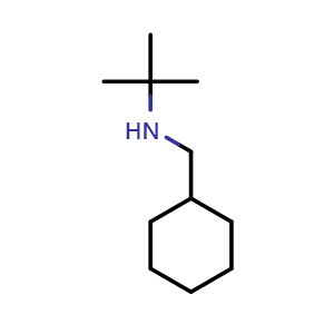Chemical structure of tert-butyl(cyclohexylmethyl)amine , CAS 65055-37-0, AChemBlock S74665