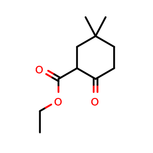 Chemical structure of ethyl 5,5-dimethyl-2-oxo-cyclohexanecarboxylate , CAS 64229-88-5, AChemBlock S74689