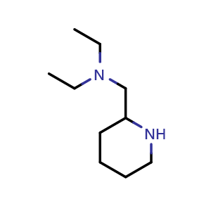 Chemical structure of diethyl[(piperidin-2-yl)methyl]amine , CAS 64168-09-8, AChemBlock S74695