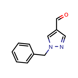 Chemical structure of 1-benzyl-1H-pyrazole-4-carbaldehyde , CAS 63874-95-3, AChemBlock S74705