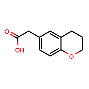 Chemical structure of 2-(3,4-dihydro-2H-1-benzopyran-6-yl)acetic acid , CAS 63476-63-1, AChemBlock S74719