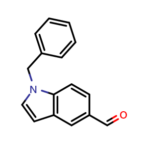 Chemical structure of 1-benzyl-1H-indole-5-carbaldehyde , CAS 63263-88-7, AChemBlock S74725