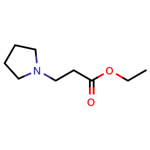 Chemical structure of Ethyl 3-(pyrrolidin-1-yl)propanoate , CAS 6317-35-7, AChemBlock S74726