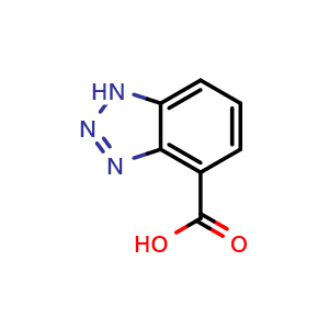 Chemical structure of 1H-1,2,3-benzotriazole-4-carboxylic acid , CAS 62972-61-6, AChemBlock S74738