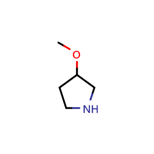 Chemical structure of 3-methoxypyrrolidine , CAS 62848-20-8, AChemBlock S74745