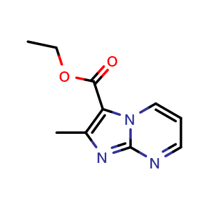 Chemical structure of ethyl 2-methylimidazo[1,2-a]pyrimidine-3-carboxylate , CAS 62772-70-7, AChemBlock S74748