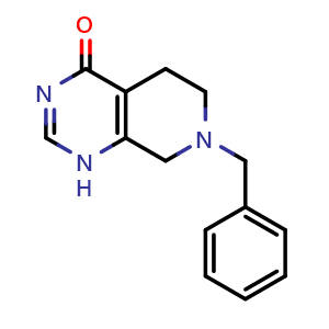 Chemical structure of 7-benzyl-1,5,6,8-tetrahydropyrido[3,4-d]pyrimidin-4-one , CAS 62458-96-2, AChemBlock S74762