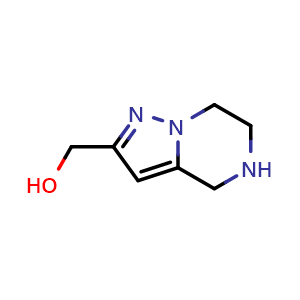 Chemical structure of {4H,5H,6H,7H-pyrazolo[1,5-a]pyrazin-2-yl}methanol , CAS 623565-69-5, AChemBlock S74766