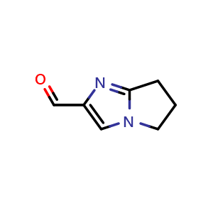 Chemical structure of 5H,6H,7H-pyrrolo[1,2-a]imidazole-2-carbaldehyde , CAS 623564-38-5, AChemBlock S74773