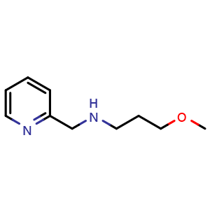Chemical structure of (3-methoxypropyl)[(pyridin-2-yl)methyl]amine , CAS 622837-47-2, AChemBlock S74776