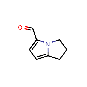 Chemical structure of 2,3-dihydro-1H-pyrrolizine-5-carbaldehyde , CAS 6225-59-8, AChemBlock S74777