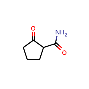 Chemical structure of 2-oxocyclopentanecarboxamide , CAS 62221-86-7, AChemBlock S74780