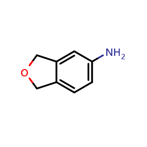 Chemical structure of 1,3-dihydro-2-benzofuran-5-amine , CAS 61964-08-7, AChemBlock S74790