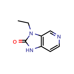 Chemical structure of 3-ethyl-1H-imidazo[4,5-c]pyridin-2-one , CAS 61719-57-1, AChemBlock S74801
