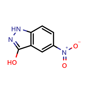Chemical structure of 5-nitro-1H-indazol-3-ol , CAS 61346-19-8, AChemBlock S74819