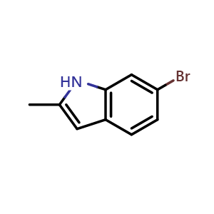 Chemical structure of 6-bromo-2-methyl-1H-indole , CAS 6127-19-1, AChemBlock S74822