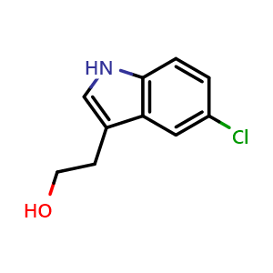 Chemical structure of 2-(5-chloro-1H-indol-3-yl)ethan-1-ol , CAS 61220-51-7, AChemBlock S74827