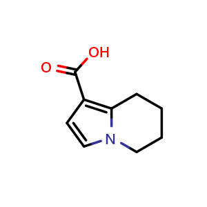 Chemical structure of 5,6,7,8-tetrahydroindolizine-1-carboxylic acid , CAS 61009-82-3, AChemBlock S74833
