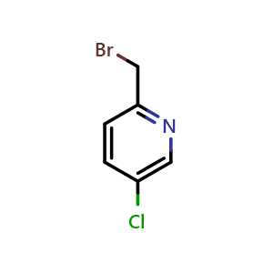 Chemical structure of 2-(bromomethyl)-5-chloropyridine , CAS 605681-01-4, AChemBlock S74846