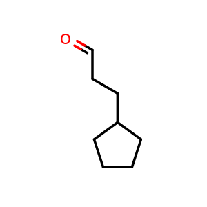 Chemical structure of 3-cyclopentylpropanal , CAS 6053-89-0, AChemBlock S74849