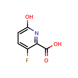 Chemical structure of 3-fluoro-6-hydroxypyridine-2-carboxylic acid , CAS 604774-05-2, AChemBlock S74854