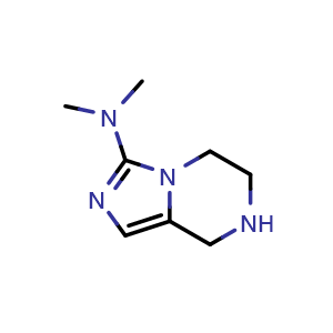 Chemical structure of N,N-dimethyl-5H,6H,7H,8H-imidazo[1,5-a]pyrazin-3-amine , CAS 601515-52-0, AChemBlock S74869