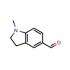 Chemical structure of 1-methyl-2,3-dihydro-1H-indole-5-carbaldehyde , CAS 60082-02-2, AChemBlock S74875