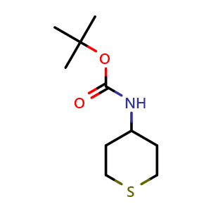 Chemical structure of tert-butyl N-(thian-4-yl)carbamate , CAS 595597-00-5, AChemBlock S74898