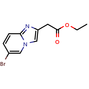 Chemical structure of ethyl 2-{6-bromoimidazo[1,2-a]pyridin-2-yl}acetate , CAS 59128-04-0, AChemBlock S74911