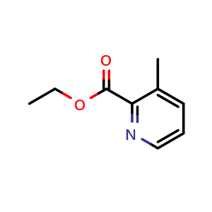 Chemical structure of ethyl 3-methylpyridine-2-carboxylate , CAS 58997-10-7, AChemBlock S74919