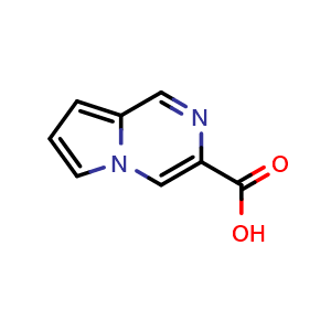 Chemical structure of pyrrolo[1,2-a]pyrazine-3-carboxylic acid , CAS 588720-53-0, AChemBlock S74922