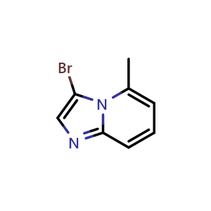 Chemical structure of 3-bromo-5-methylimidazo[1,2-a]pyridine , CAS 5857-47-6, AChemBlock S74933
