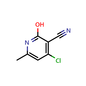 Chemical structure of 4-chloro-2-hydroxy-6-methylpyridine-3-carbonitrile , CAS 582300-58-1, AChemBlock S74941