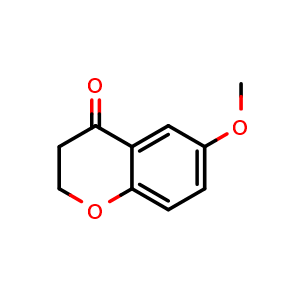 Chemical structure of 6-methoxy-3,4-dihydro-2H-1-benzopyran-4-one , CAS 5802-17-5, AChemBlock S74946