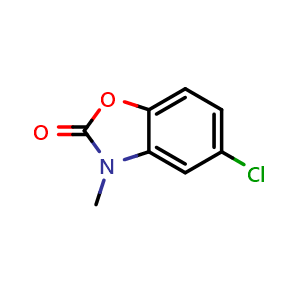 Chemical structure of 5-chloro-3-methyl-2,3-dihydro-1,3-benzoxazol-2-one , CAS 5790-90-9, AChemBlock S74951