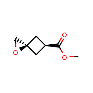 Chemical structure of methyl (3s,5s)-1-oxaspiro[2.3]hexane-5-carboxylate , CAS 578715-81-8, AChemBlock S74957
