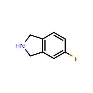 Chemical structure of 5-fluoro-2,3-dihydro-1H-isoindole , CAS 57584-71-1, AChemBlock S74977