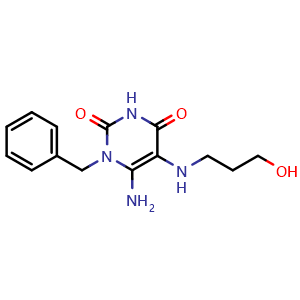 6-amino-1-benzyl-5-[(3-hydroxypropyl)amino]-1,2,3,4-tetrahydropyrimidine-2,4-dione