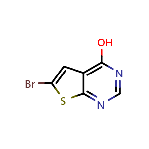 Chemical structure of 6-bromothieno[2,3-d]pyrimidin-4-ol , CAS 56844-40-7, AChemBlock S75016