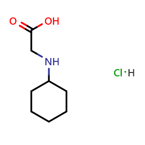 Chemical structure of 2-(cyclohexylamino)acetic acid hydrochloride , CAS 56676-70-1, AChemBlock S75023