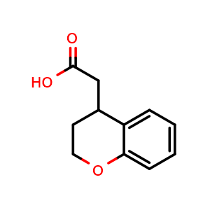 Chemical structure of 2-(3,4-dihydro-2H-1-benzopyran-4-yl)acetic acid , CAS 5655-26-5, AChemBlock S75029