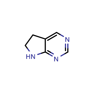 Chemical structure of 5H,6H,7H-pyrrolo[2,3-d]pyrimidine , CAS 5654-98-8, AChemBlock S75031