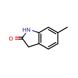 Chemical structure of 6-methyl-2,3-dihydro-1H-indol-2-one , CAS 56341-38-9, AChemBlock S75042