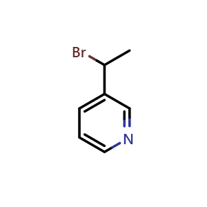 Chemical structure of 3-(1-bromoethyl)pyridine , CAS 562074-53-7, AChemBlock S75044