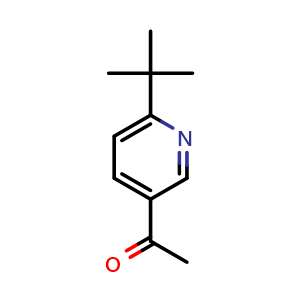 Chemical structure of 1-(6-tert-butylpyridin-3-yl)ethan-1-one , CAS 56029-46-0, AChemBlock S75056