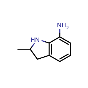 Chemical structure of 2-methylindolin-7-amine , CAS 55899-44-0, AChemBlock S75059