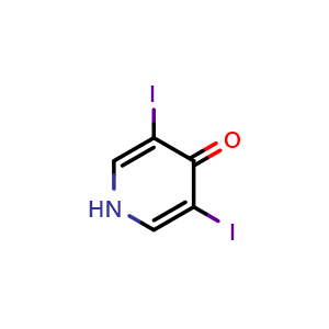 Chemical structure of 3,5-diiodo-1,4-dihydropyridin-4-one , CAS 5579-93-1, AChemBlock S75064