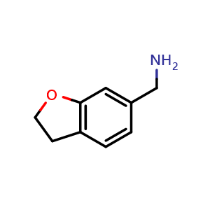 Chemical structure of (2,3-dihydro-1-benzofuran-6-yl)methanamine , CAS 55746-20-8, AChemBlock S75069