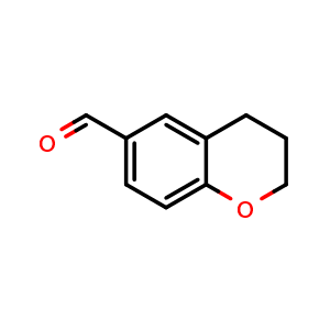 Chemical structure of 3,4-dihydro-2H-1-benzopyran-6-carbaldehyde , CAS 55745-97-6, AChemBlock S75070