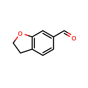 Chemical structure of 2,3-dihydro-1-benzofuran-6-carbaldehyde , CAS 55745-96-5, AChemBlock S75071